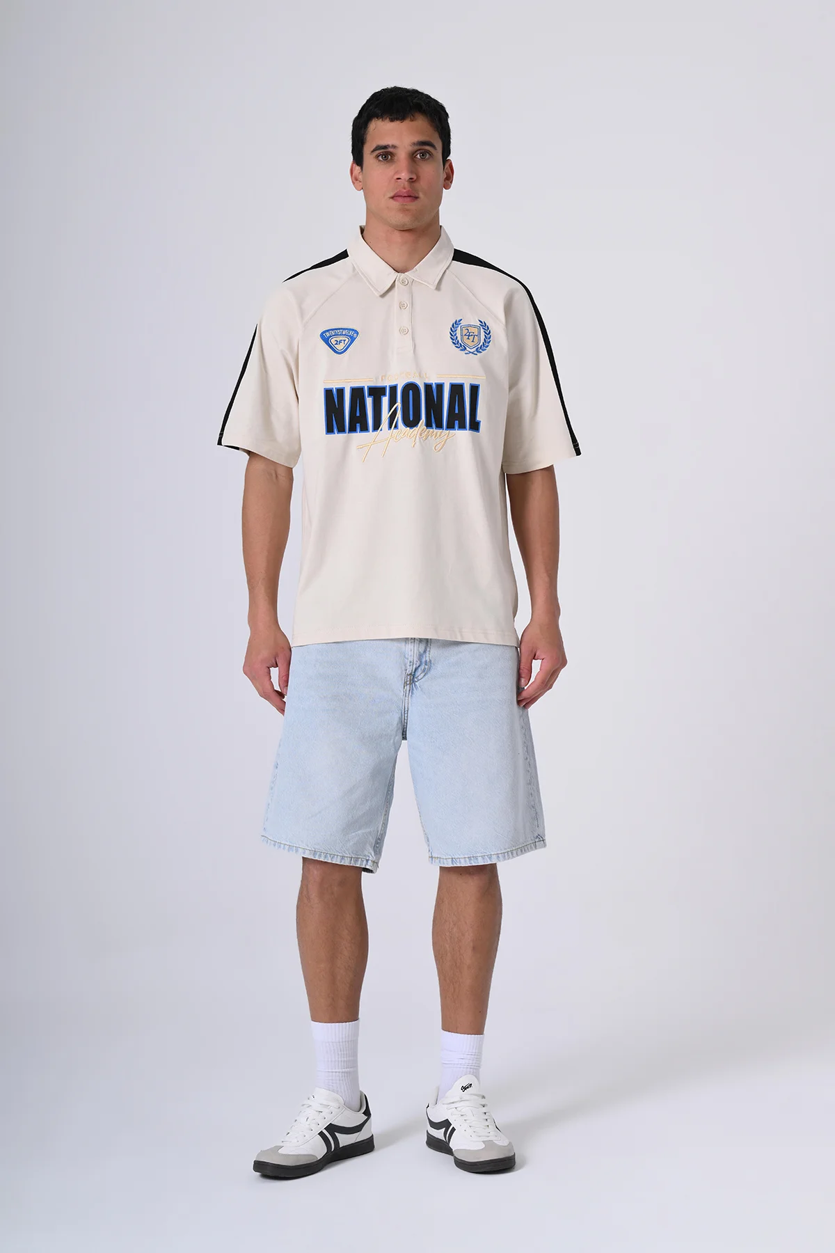 NATIONAL PRINTED POLO NECK TSHIRT