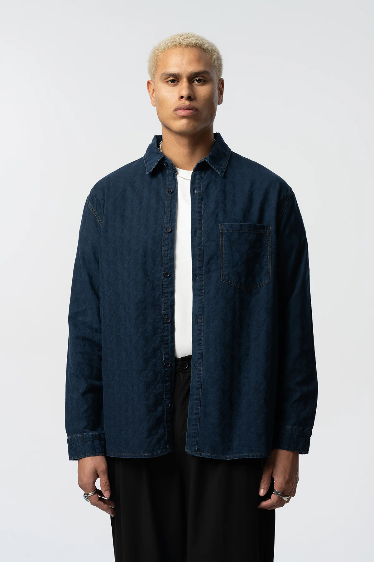 PATTERNED DENİM SHIRT