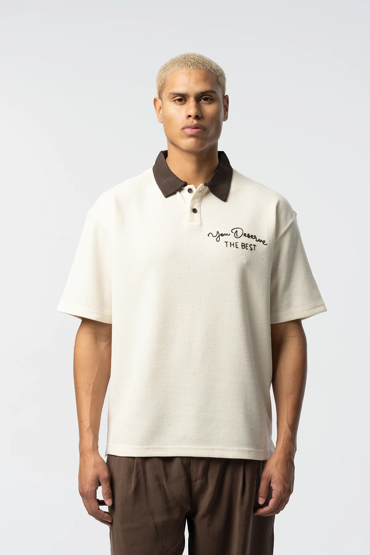 WAFFLE DETAYLI POLO YAKA